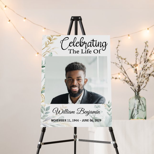 Memorial Celebration of Life Custom Funeral Photo Foam Board (In Situ (Stand))