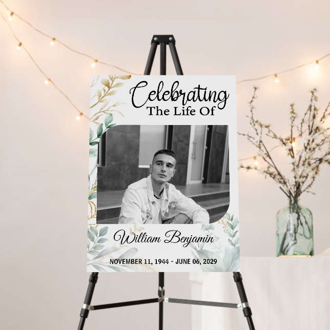 Memorial Celebration of Life Custom Funeral Photo Foam Board (In Situ (Stand))