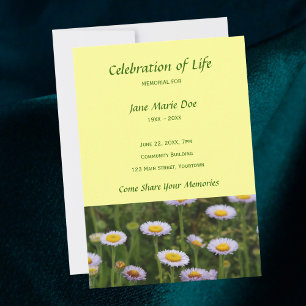 Memorial Celebration of Life - Flowers Invitation