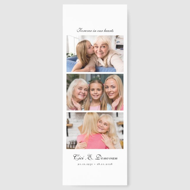 [Memorial] Celebration of Life Funeral Photo  Bookmarks (Front)