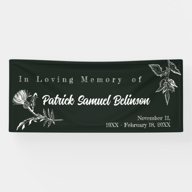 Memorial Celebration of life | In Loving Memory Ba Banner (Horizontal)