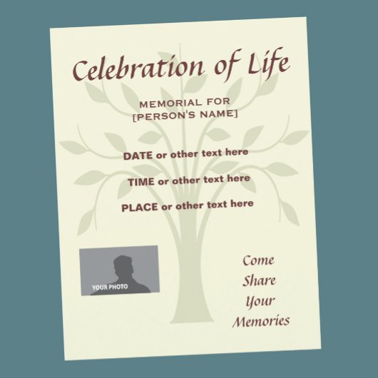 Memorial Celebration of Life Invitation Flyer