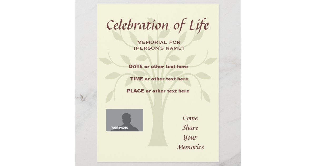 Memorial Celebration of Life Invitation Flyer | Zazzle