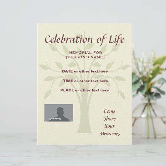 Memorial Celebration of Life Invitation Flyer (Standing Front)