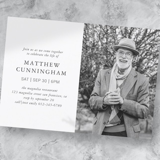 Memorial Celebration Of Life Modern Simple Invitation (Creator Uploaded)