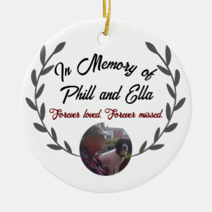 Memorial ceramic circle with custom photo & text ceramic ornament