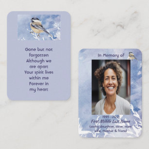 Memorial Chickadee Bird Winter Snow Tree Business Card