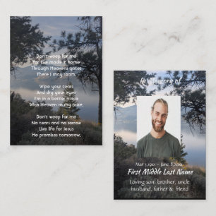 Memorial Christian Photo Beautiful Lake Mountains Business Card