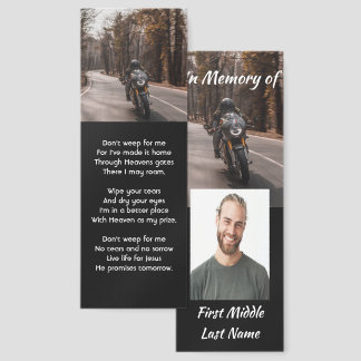 Memorial Christian  Photo Motorcycle Biker  Bookmarks