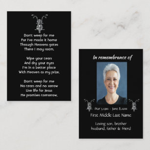 Memorial Christian Photo Motorcycle Biker Business Card
