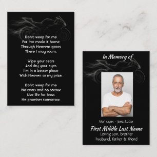 Memorial Christian Photo Motorcycle Biker Business Card