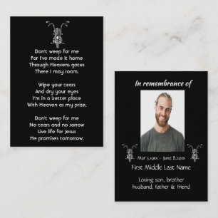 Memorial Christian  Photo Motorcycle Biker  Business Card