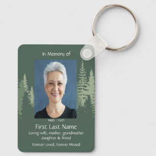 Memorial Christian Photo Wilderness Forest Trees Keychain