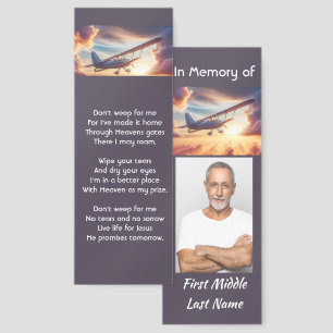 Memorial Christian Pilot Airplane Flying Sunset Bookmarks