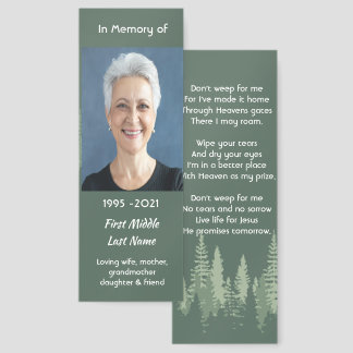 Memorial Christian Wilderness Forest Trees Bookmarks