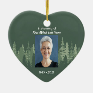 Memorial Christian Wilderness Forest Trees Ceramic Ornament