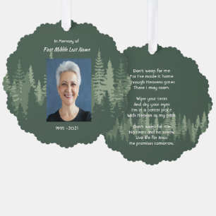 Memorial Christian Wilderness Forest Trees Ornament Card