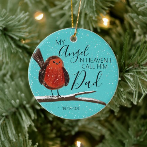 Memorial Christmas forever in our hearts dad Ceramic Ornament