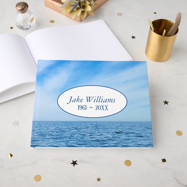 Memorial Cirrus Clouds over Lake Michigan Guest Book (Front Open)