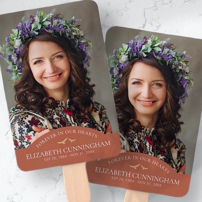 Memorial Classic Birds Photo Remembrance Keepsake Hand Fan (Creator Uploaded)