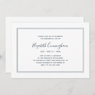 Memorial Classic Simple Chic Elegant Frame Invitation