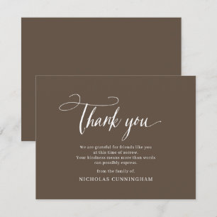 Memorial Classic Simple Cursive Typography Thank You Card