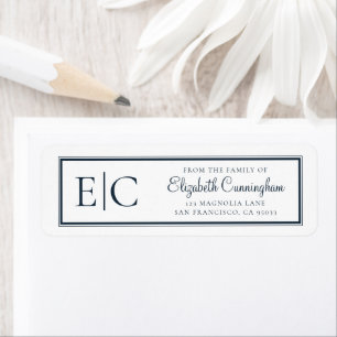 Memorial Classic Simple Monogram Return Address Label
