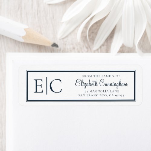 Memorial Classic Simple Monogram Return Address Label