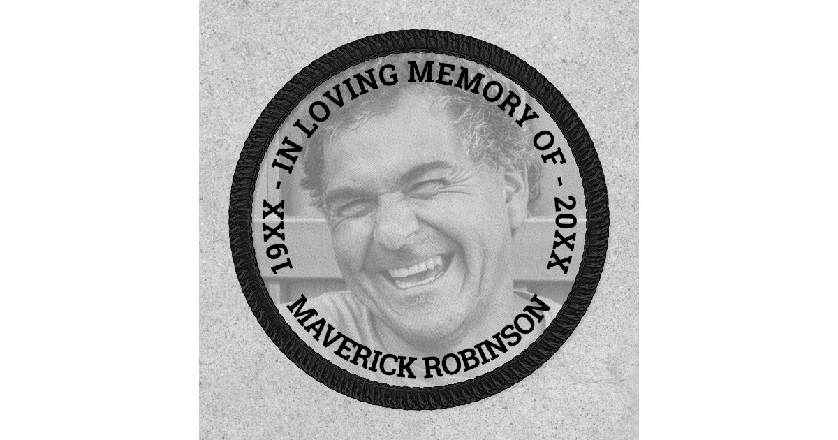 Memorial Commemorative Photo Name Patch Zazzle