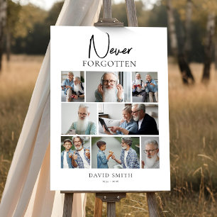Memorial Custom Photo Collage - Never Forgotten Foam Board