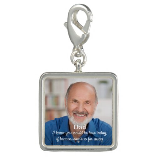 Memorial Custom Photo Heaven Graduation Cap Tassel Charm - Add the finishing touch to your graduation cap with this custom photo graduation memorial charm . Quote: " I know you would be here today, if heaven wasn't so far away... In Loving Memory" Personalize with you loved ones photo. This graduation memorial tassel charm is perfect in memory of dad, mom, grandmother or grandfather.  COPYRIGHT © 2020 Judy Burrows, Black Dog Art - All Rights Reserved. Memorial Custom Photo Heaven Graduation Cap Tassel Charm