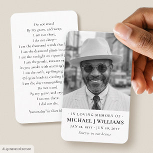 Memorial Custom Photo Mini Size Funeral Card
