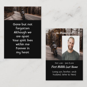 Memorial Custom Photo Motorcycle Biker Business Card