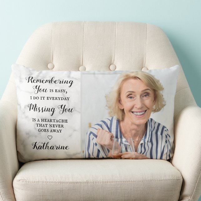 Memorial Custom Photo Remembrance In Loving Memory Lumbar Pillow (Creator Uploaded)