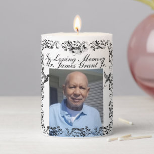 Memorial customizable pillar candle