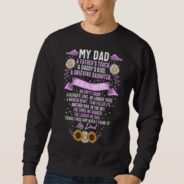Memorial Dad Grieving Daughter Sunflower Dad Guard Sweatshirt (Front)