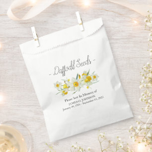 Memorial Daffodil Seed Funeral Favor Bag