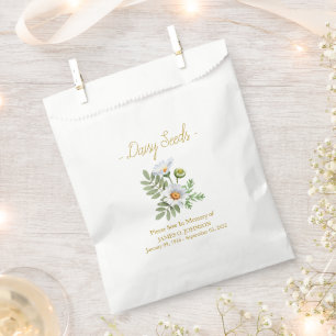 Memorial Daisy Seed Funeral Favor Bag
