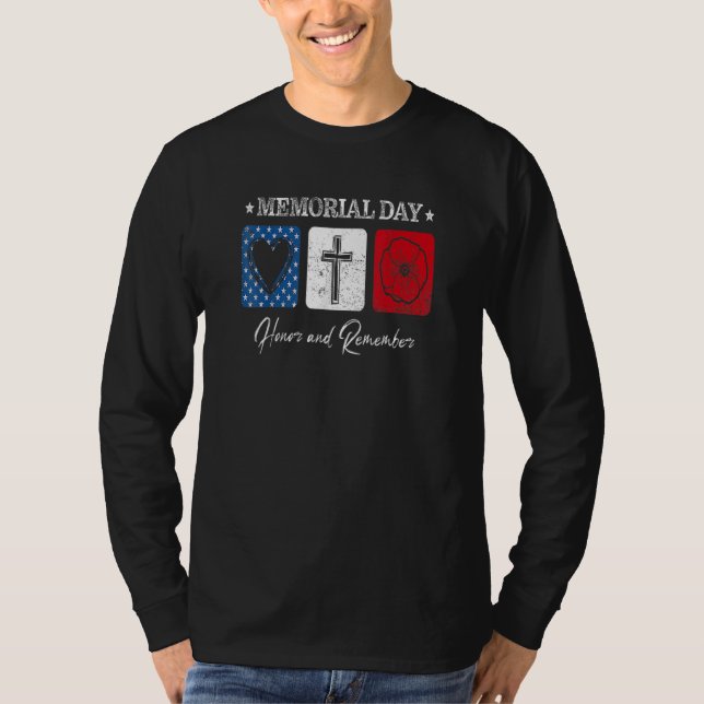 Memorial Day 2022 Veterans Day Usa Flag Red Poppy  T-Shirt (Front)