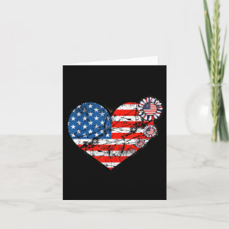 Memorial Day 4th July Patriotic Heart Independence Card