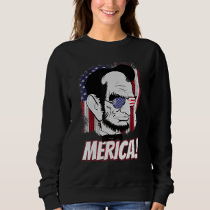 Memorial Day 4th Of July Holiday Patriot Abe Linco Sweatshirt