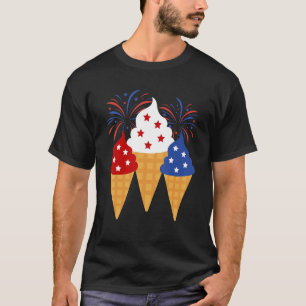 Memorial Day 4th Of July Holiday Patriotic Ice Cre T-Shirt