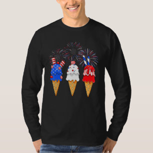Memorial Day 4th Of July Holiday Patriotic Ice Cre T-Shirt