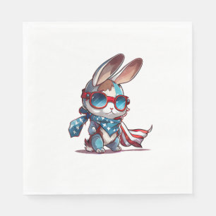 Memorial Day, 4th of July patriotic usa flag rabbi Napkins