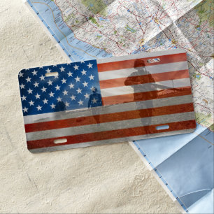 Memorial Day American Flag License Plate