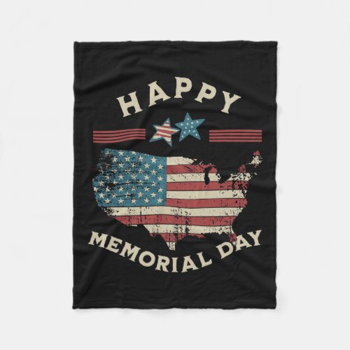 Memorial Day American Flag Memorial Day 4th Of Jul Fleece Blanket