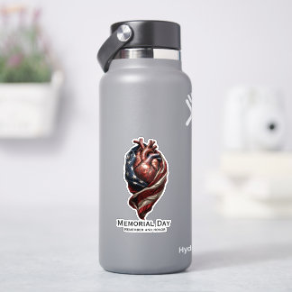 Memorial Day American Heart Tribute Sticker