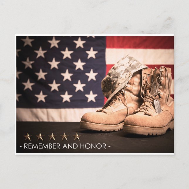 Memorial Day American military honor Postcard (Front)
