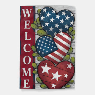 Memorial Day American Stars and Stripes Love Heart Garden Flag