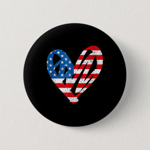 Memorial Day & 4th July Partiotic Heart Button